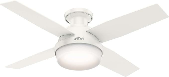 Hunter Fan Dempsey Low Profile Indoor Ceiling Fan with LED Light and Remote Control, Metal, Fresh... | Amazon (US)
