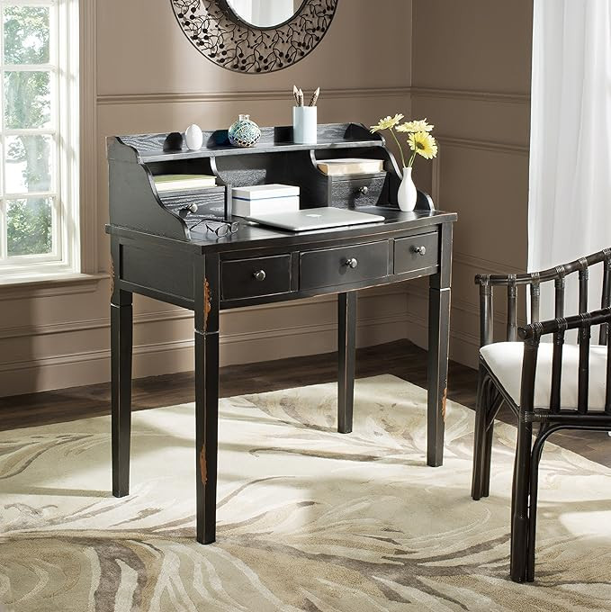 Safavieh American Homes Collection Landon Distressed Black Writing Desk | Amazon (US)