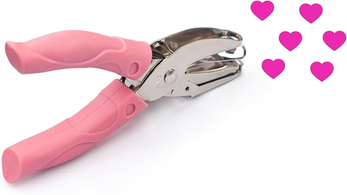Heart Shape Hole Handhold Single Paper Punch for Paper and Crafts, 1/4 inch Puncher with Pink Sof... | Amazon (US)