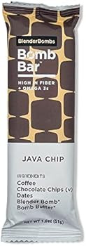 Blender Bombs Bomb Bar: Java Chip Case (9 Bars), Plant-Based Nutrition Bar | Amazon (US)