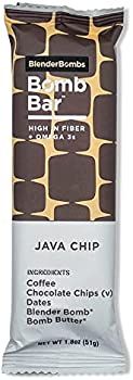 Blender Bombs Bomb Bar: Java Chip Case (9 Bars), Plant-Based Nutrition Bar | Amazon (US)
