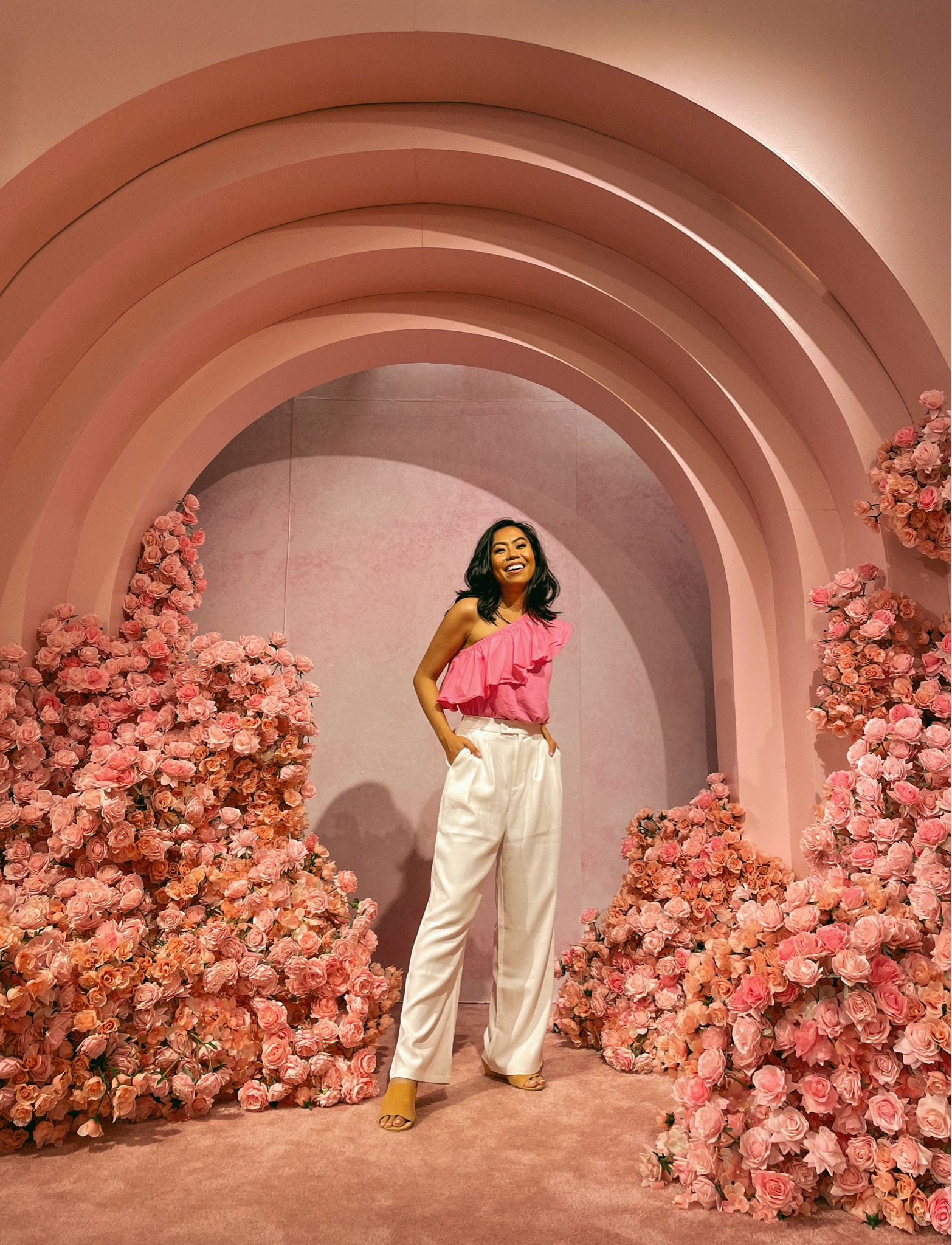 White wide leg pants are the way to go this season! 💖 I love pairing mine with this pink ruffled over the shoulder top from Target that’s on sale right now for $15 - it also comes in multiple colors! Shop my post today to get exact and similar items to achieve this look! 

#LTKsalealert #LTKstyletip #LTKunder50