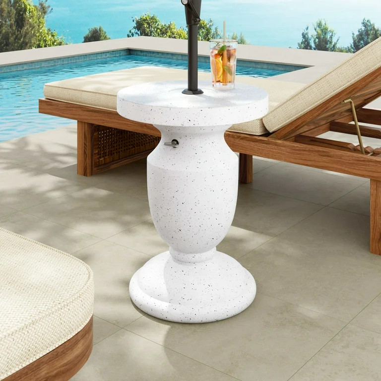 Christopher Knight Home 24.25" Outdoor MGO Umbrella Base Stand, Multiple Cap Sizes, White Speckle... | Walmart (US)