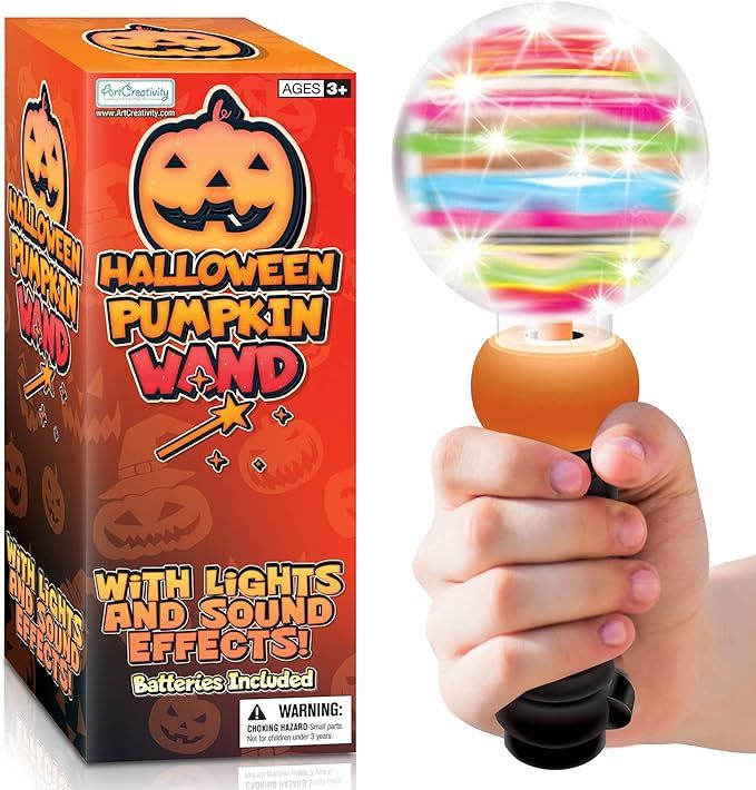 ArtCreativity Light-Up Halloween Pumpkin Magic Wand Toy with Sound, Jack-O-Lantern Light Up Toys ... | Amazon (US)