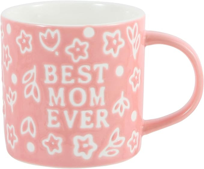 Mothers Day Gifts - Best Mom Ever Mug Gifts for Mom - Floral Embossed Pattern Ceramic Coffee Mug ... | Amazon (US)