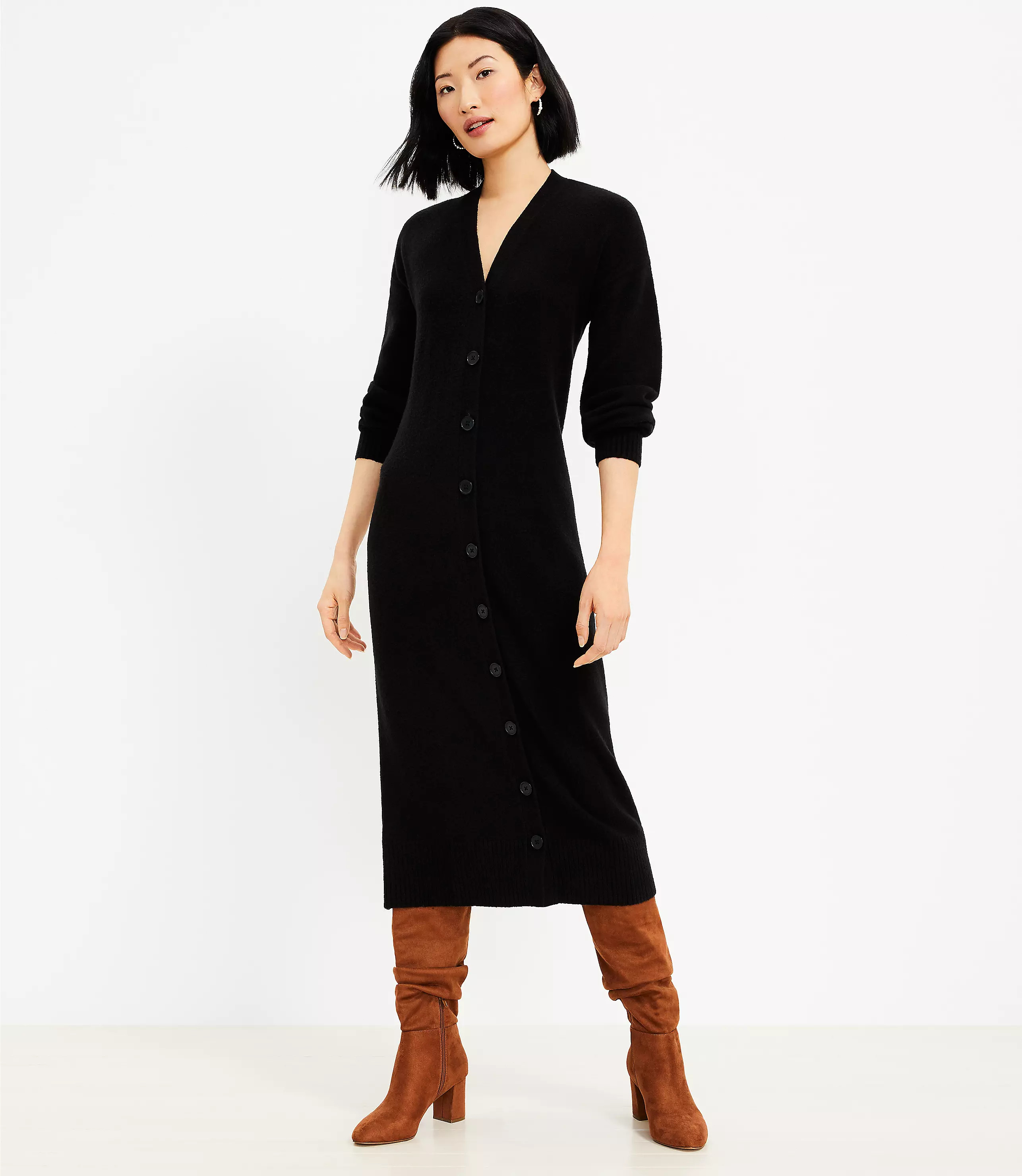 Cardigan Midi Dress | LOFT