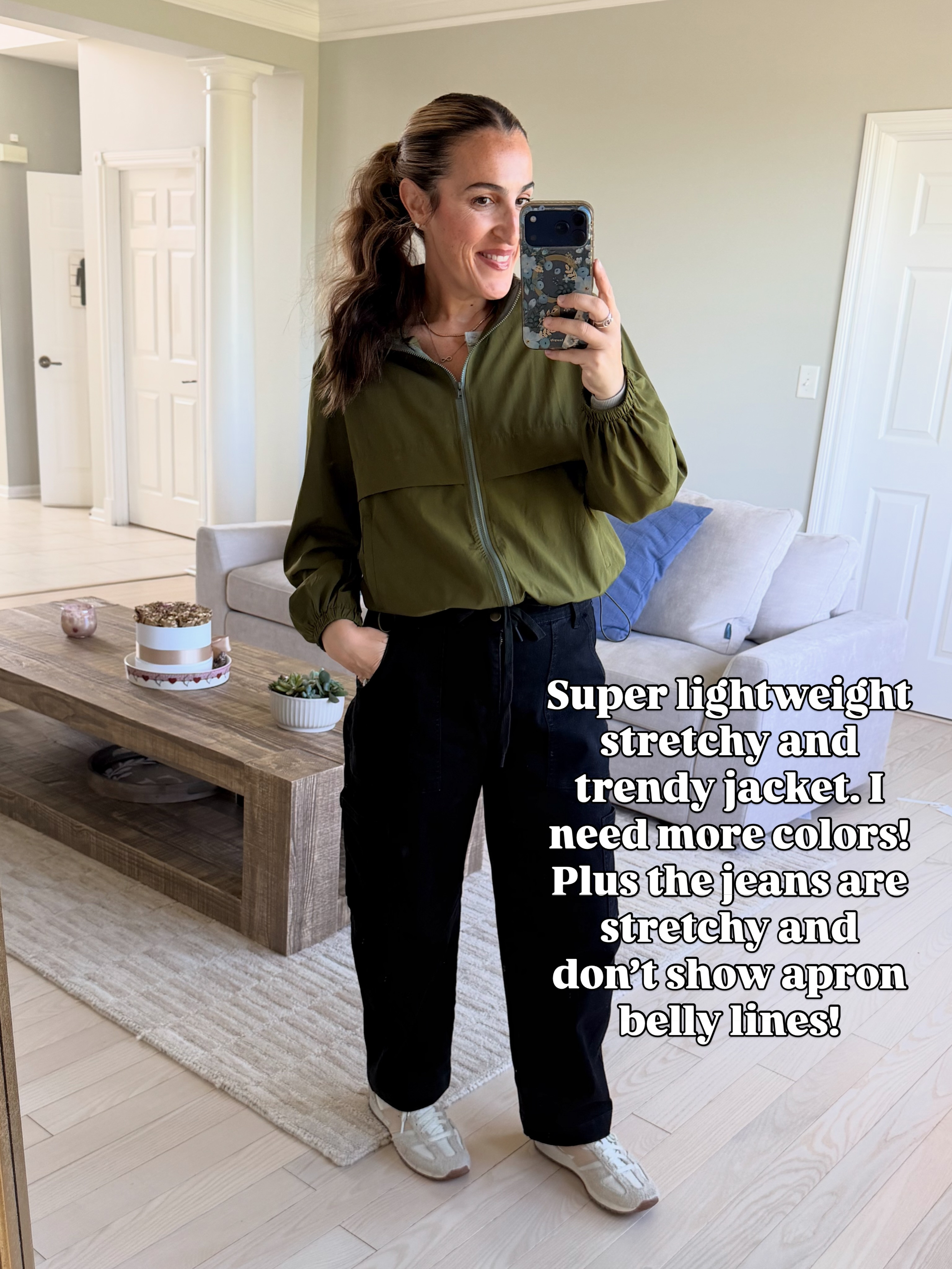 Wearing a medium in all. #falljacket #falloutfit #transitionoutfit 

 #LTKootd #LTKSeasonal #LTKOver40