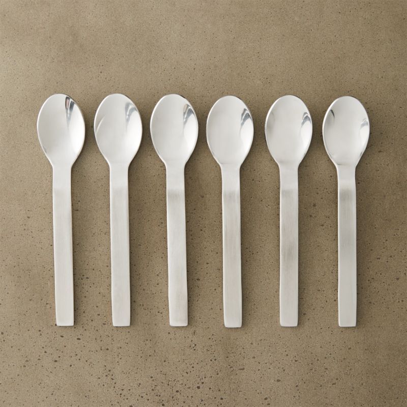 Set of 6 Mini Stainless Steel Modern Cocktail Spoons + Reviews | CB2 | CB2