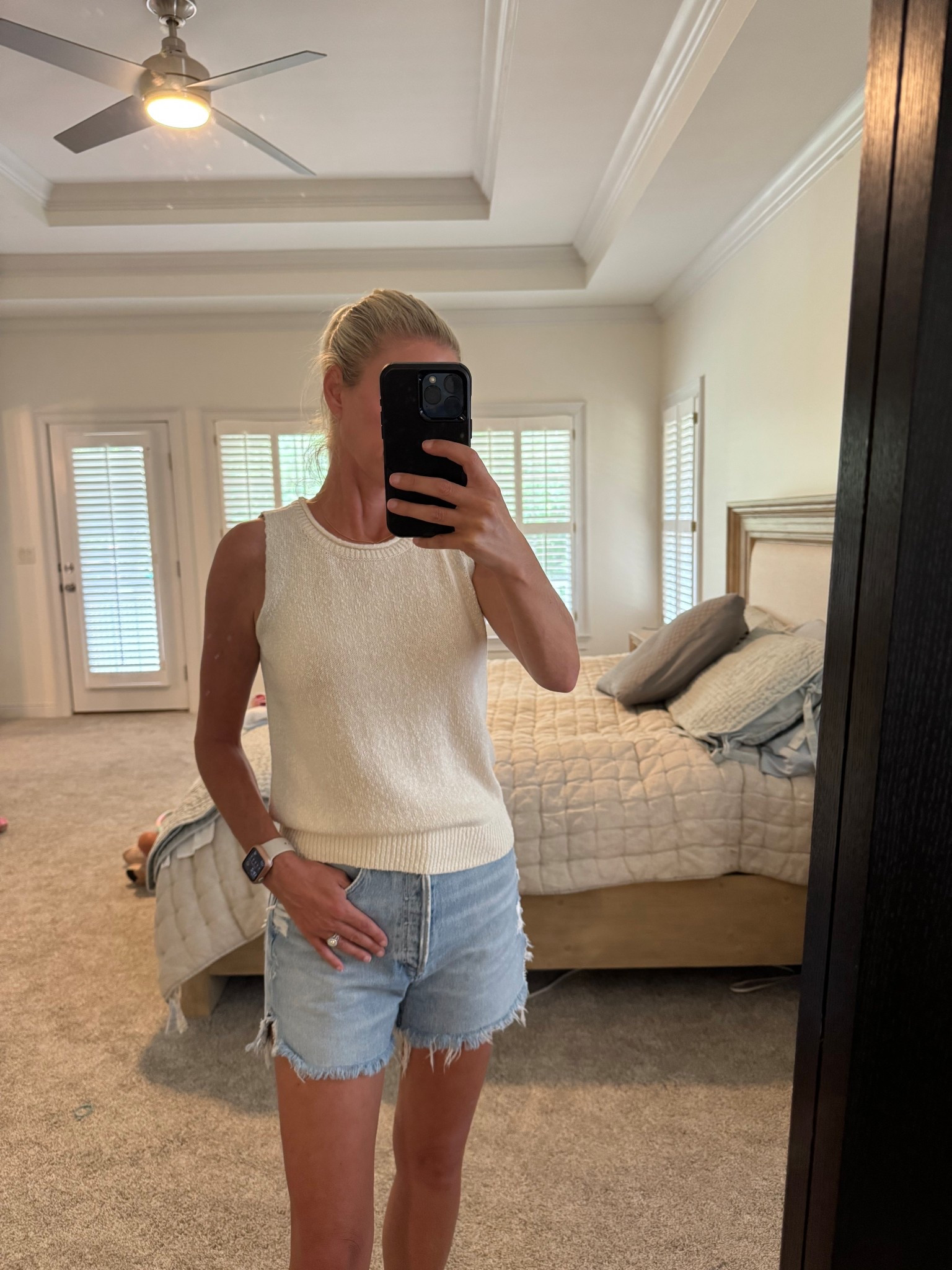 Sweater vest , vest , jean shorts , high rise shorts , July 4th outfit , easy outfit , summer outfit 

#LTKSummerEdit #LTKOver40 #LTKSeasonal