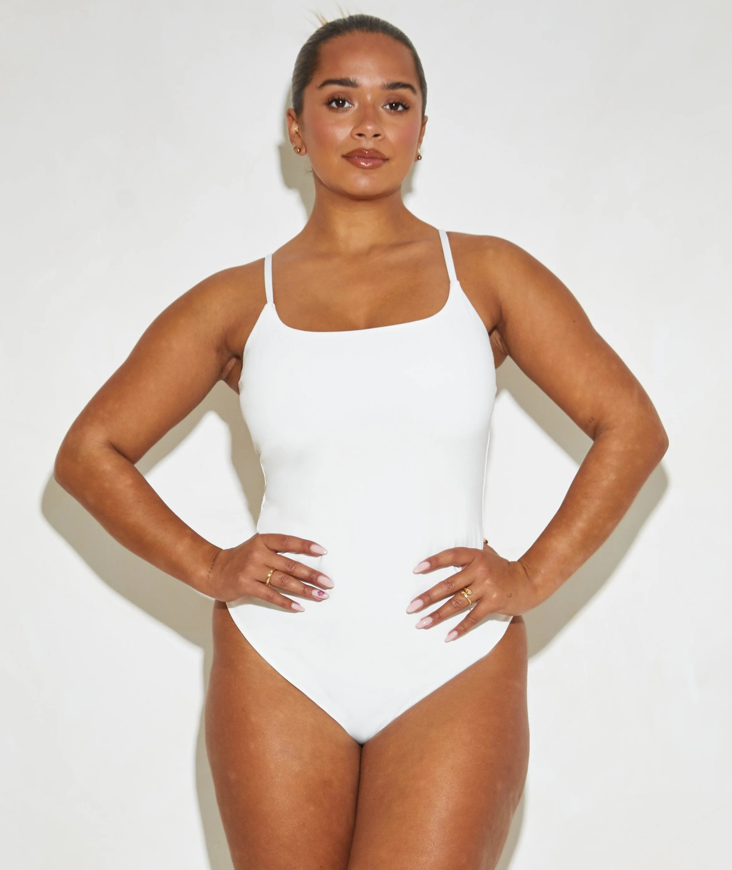 Strappy Cami 'Sonny' Adjustable Bodysuit - Coconut | RELR