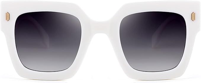 YuJian Retro Square Sunglasses for Women Men Oversized UV400 Trendy Vintage 80s glasses | Amazon (US)