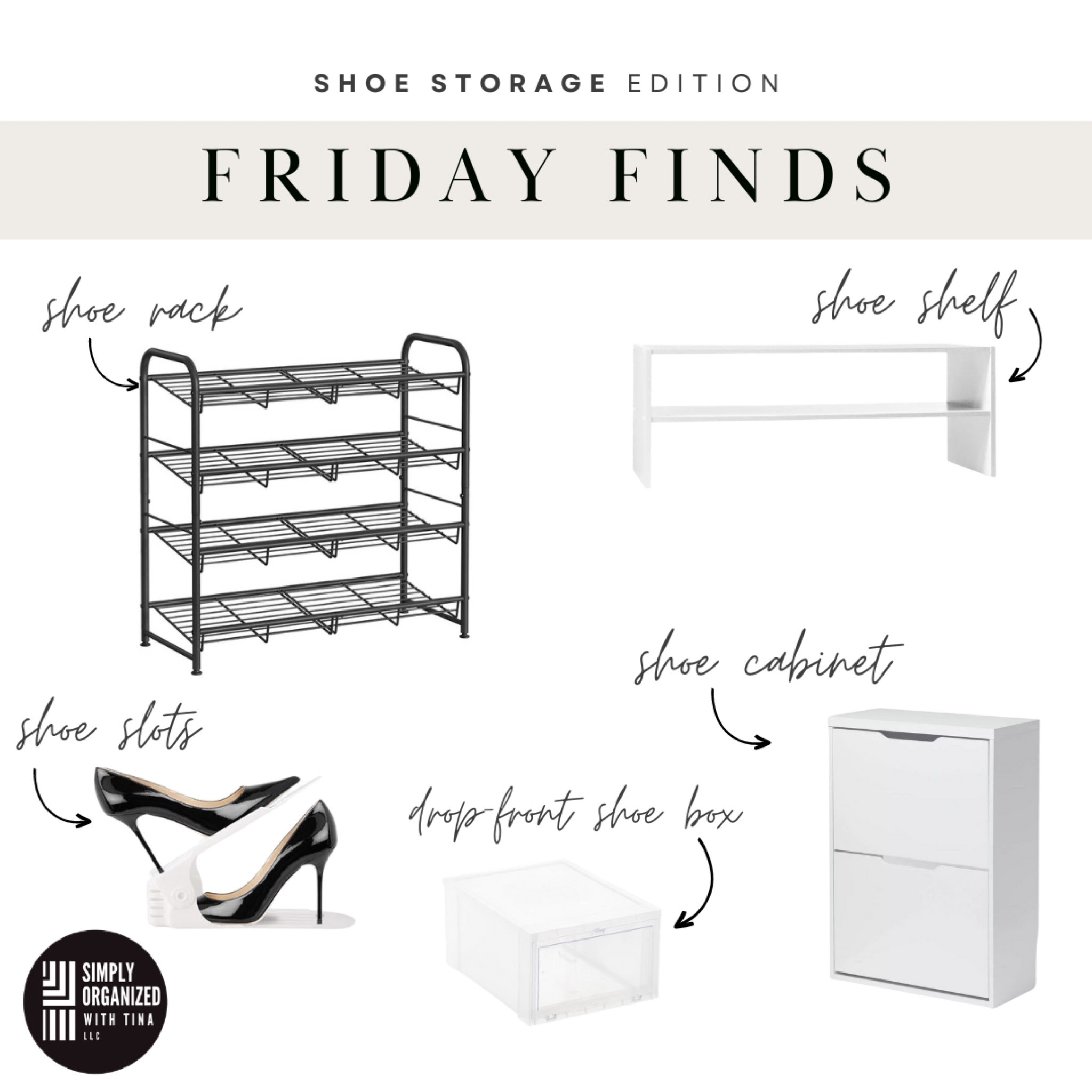 Are you always tripping over shoes when you come and go? We've got shoe storage ideas that will help tame your shoe dropzone whether it be in a closet, entryway, mudroom, or garage!

▪️Stackable shoe shelves -These shelves are stackable and you can add levels as needed; they are sturdy, easily fit in closets, entryway areas/closets, etc. We also love using these on upper shelves in closets!
▪️Shoe cabinet - With a slim design, these cabinets can fit anywhere and don't take up a lot of space.
▪️Shoe rack- These racks can be used in a closet, using the vertical space and getting shoes up and off the ground.
▪️Drop-front shoe box These stackable boxes keep the dust away. Great drop-front access makes it easy to see and reach!
▪️Shoe slots  Short on space? These organizers help to capitalize on the space you do have by stacking individual pairs of shoes. Game changer!

#LTKfamily #LTKhome