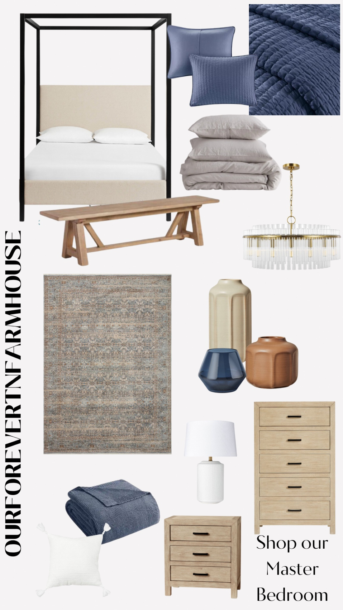 Shop our master bedroom.  With shades of gray, beige, black and indigo 

#LTKhome
