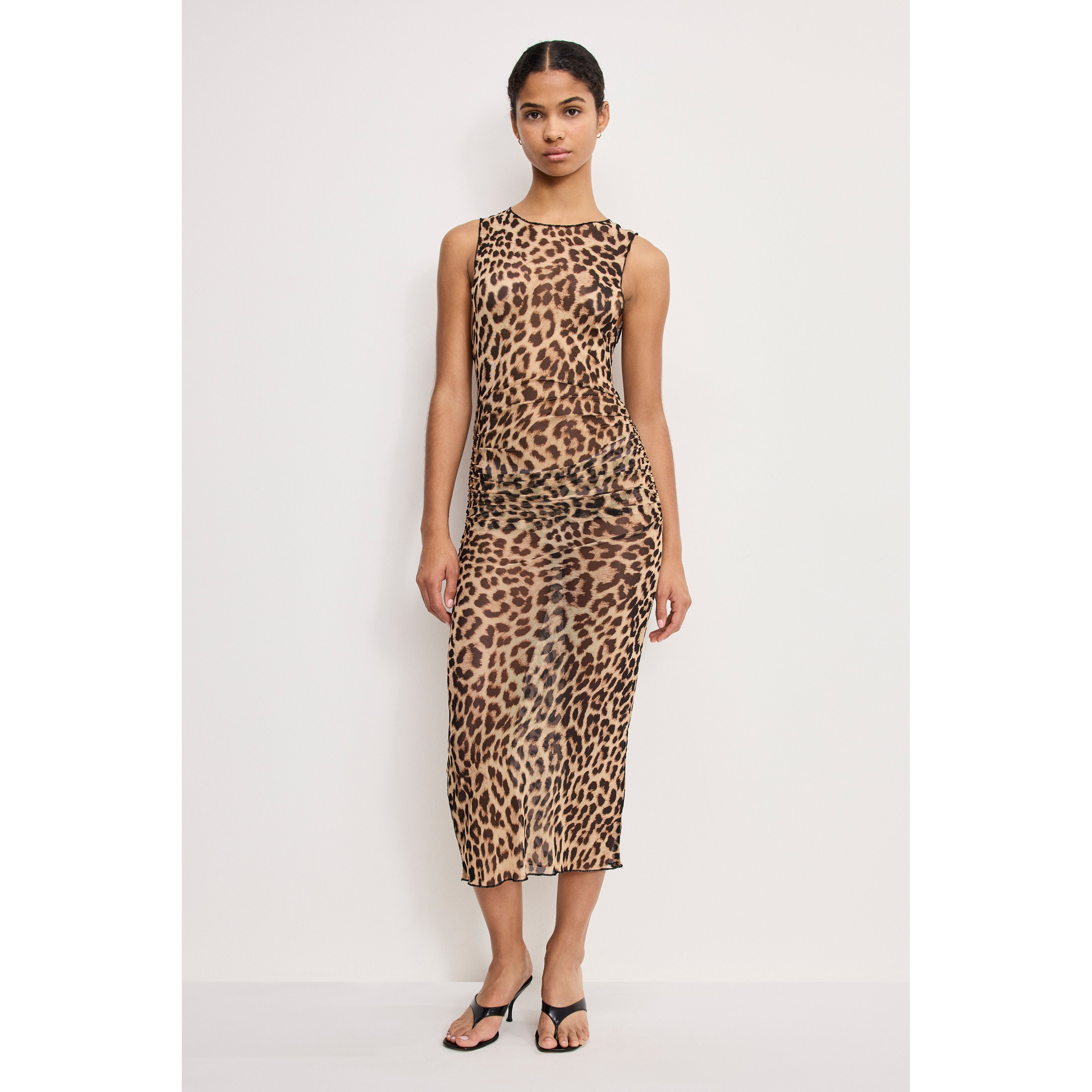 Women's Mesh Midi Dress | Lucky Leopard Size 1XL | Good American by Khlo� Kardashian | Good American