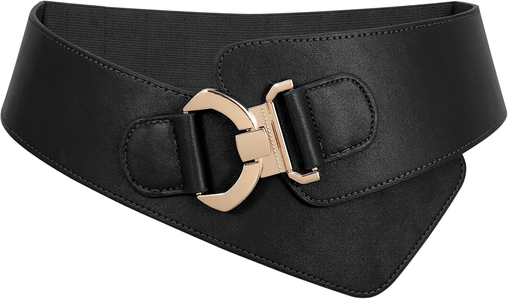 JASGOOD Wide Elastic Stretch Waist Belt Women's Adjustable Fashion Snake Pattern Dress Belt | Amazon (US)