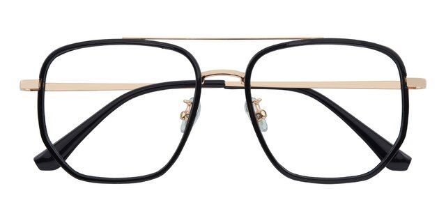 GlassesShop Niagara Aviator Black/Golden Eyeglasses | GlassesShop.com