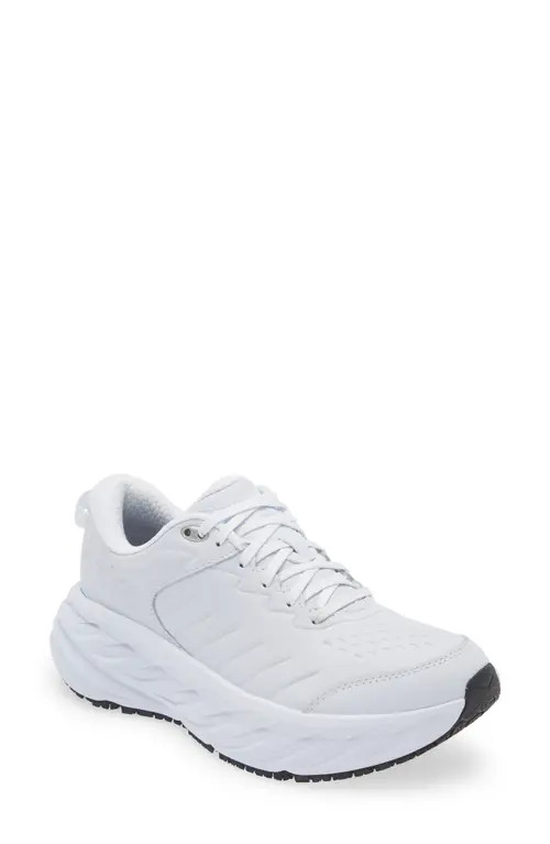 HOKA Bondi SR Water Resistant Running Shoe in White at Nordstrom, Size 7 | Nordstrom