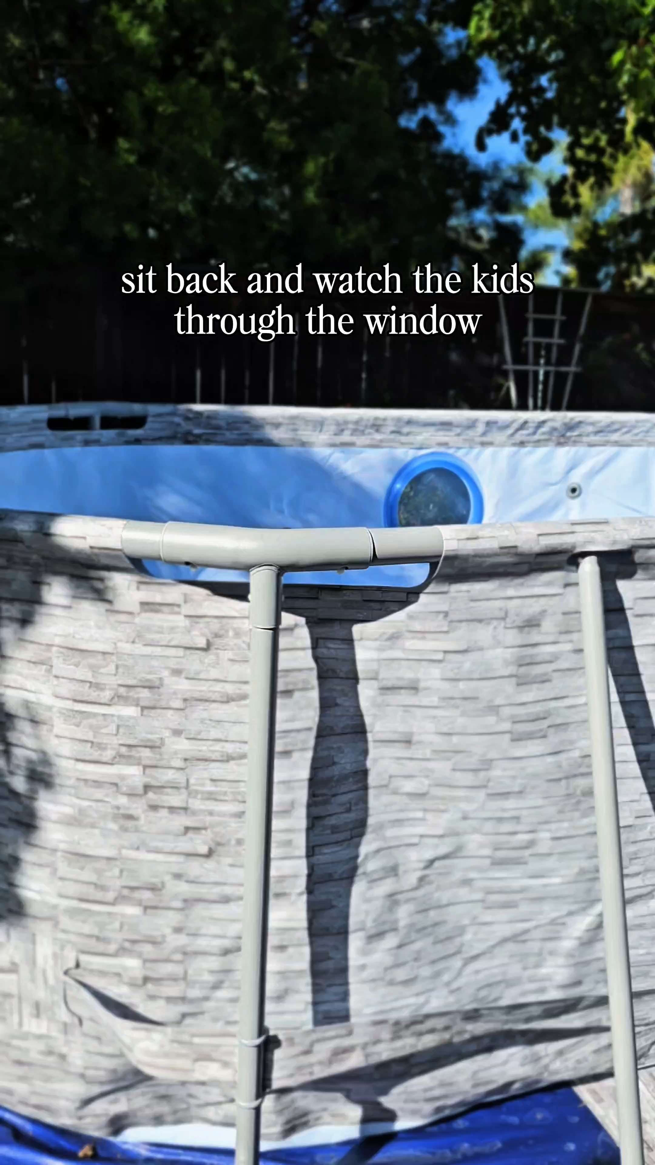 A pool with a windows on both sides 🏖 so excited to swim all summer long in this!

Bestway Power Steel pool 🏖️ above ground with viewing windows + full set included

#summerready #pool #backyardgoals 

 #LTKSeasonal #LTKHome