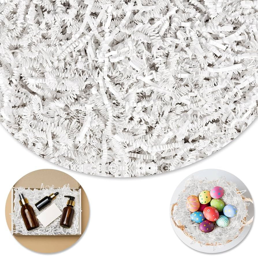 Darfukei Shredded Paper For Gift Baskets, Crinkle Paper Filler 1/2LB (8 oz), White bridesmaid pro... | Amazon (US)