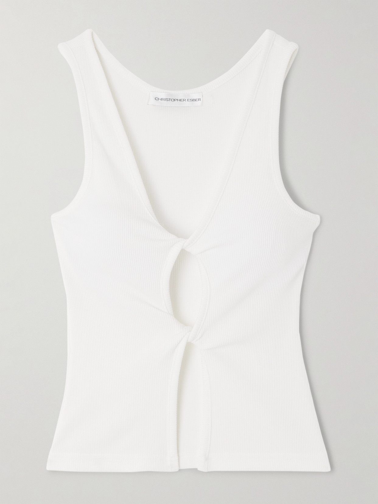 Christopher Esber - Cutout Twist-front Ribbed-knit Tank - White | NET-A-PORTER (US)