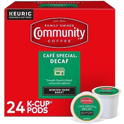 Community Coffee - Cafe Special Decaf Coffee Keurig® K-Cup® Pods, Medium Dark Roast, 24/Box (5000374327) | Best Buy U.S.
