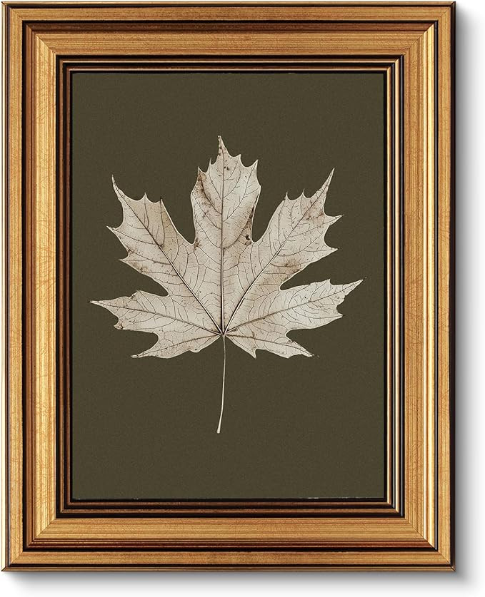 VIYYIEA Vintage Gold Framed Wall Art for Living Room, Maple Leaf Canvas Prints Home Decor, Oil Pa... | Amazon (US)