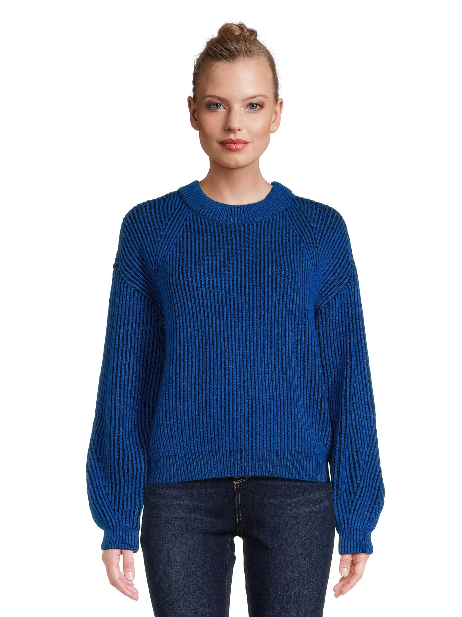 No Boundaries Juniors Plaited Pullover Sweater | Walmart (US)