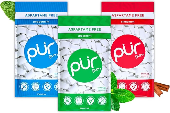 PUR Gum | Aspartame Free Chewing Gum | 100% Xylitol | Variety Pack, Amazon Exclusive, 55 Pieces (... | Amazon (US)