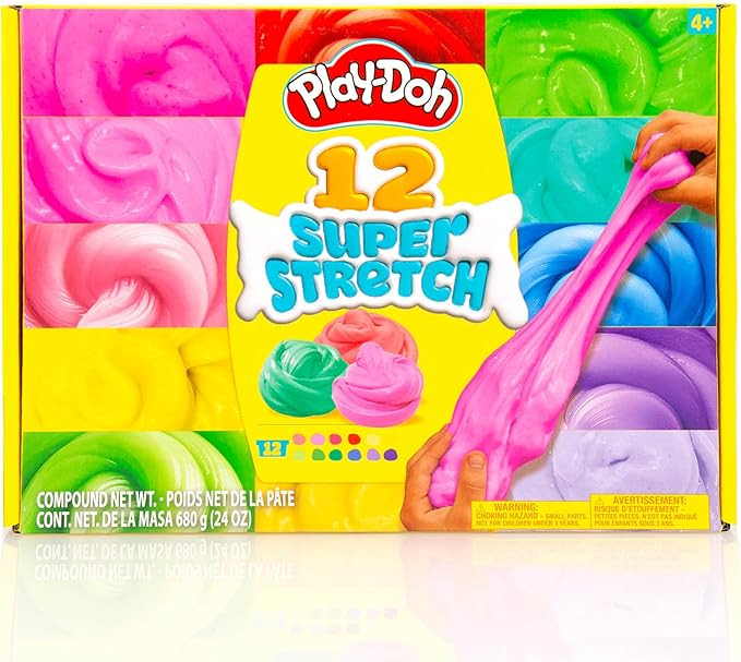Play-Doh Super Stretch 12-Pack Playdoh Variety Kit, Kids Gifts, Popular Toys, Party Favors for Ag... | Amazon (US)