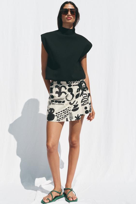 BUCKLE PRINT MINI SKIRT | Zara UK