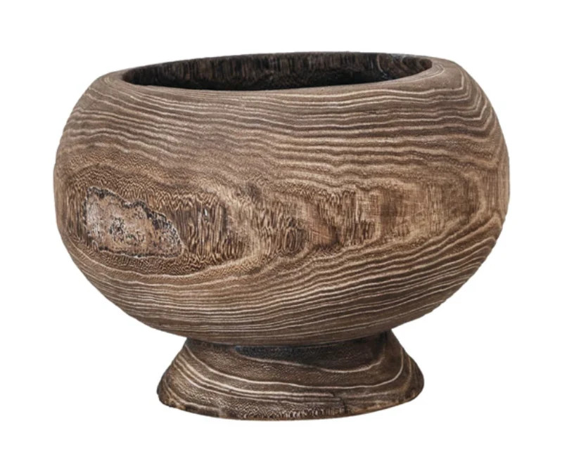 Paulownia Wood Planter, Stained Finish (Holds 8" Pot) | Dwell Home Co.