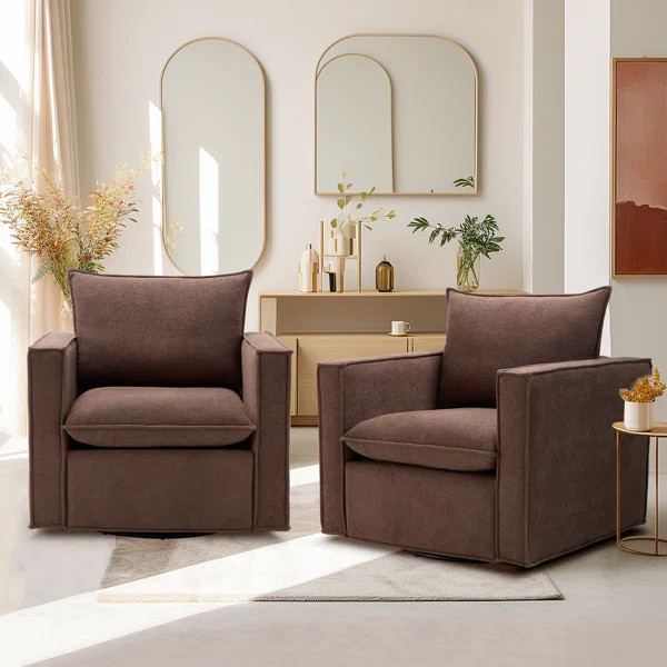 Hendina Upholstered Swivel Armchair | Wayfair North America