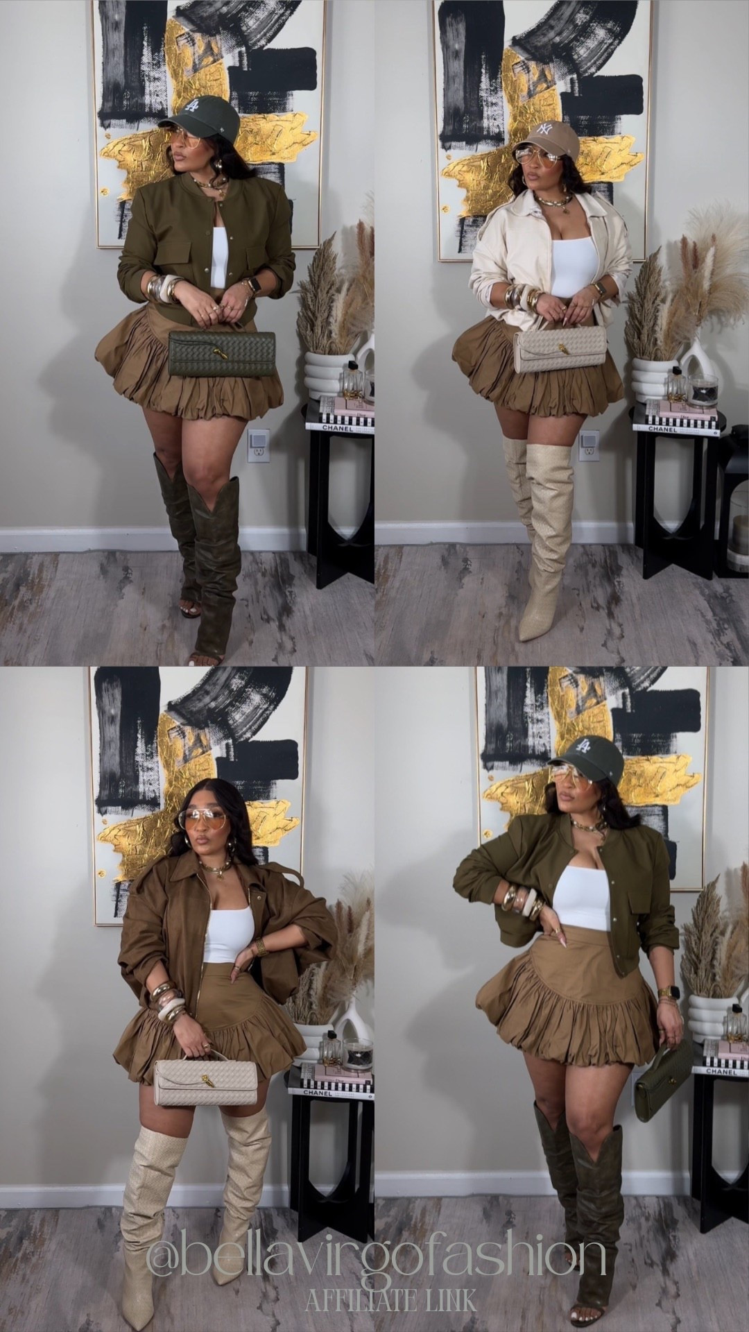 Same base. Three neutral looks. Paired this khaki skirt with three different neutral jackets for my girls that like an elevated casual look with options! Which is your fav? I’m leaning towards olive pairing…like usual 🫶🏽 *My beige boots are sold out. Linking alternatives🫶🏽
Jackets: All small
Everything else: Medium 

#LTKSeasonal #LTKootd #LTKgrwm