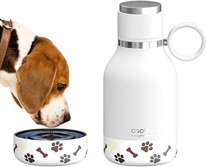 Asobu Dog Bowl Attached to Stainless Steel Insulated Travel Bottle for Human 33 Ounce (White)… | Amazon (CA)
