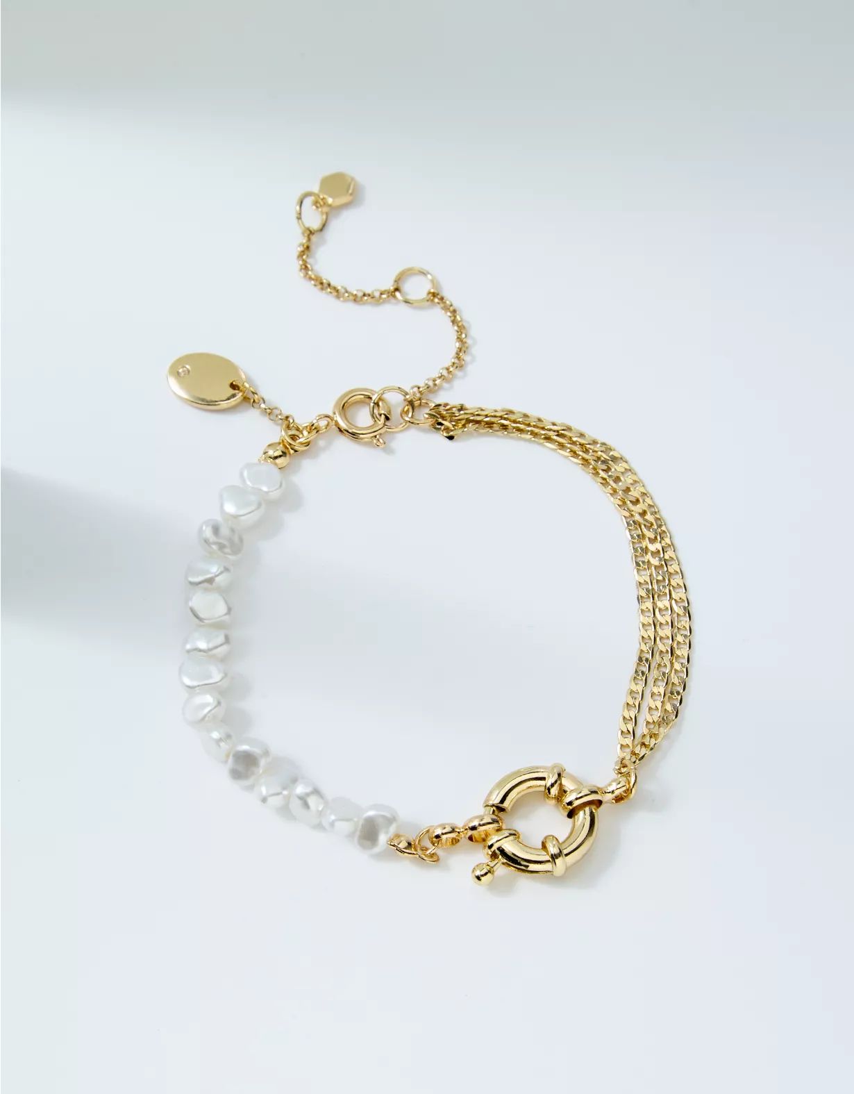 Aerie Chain And Pearl Mix Bracelet | American Eagle Outfitters (US & CA)