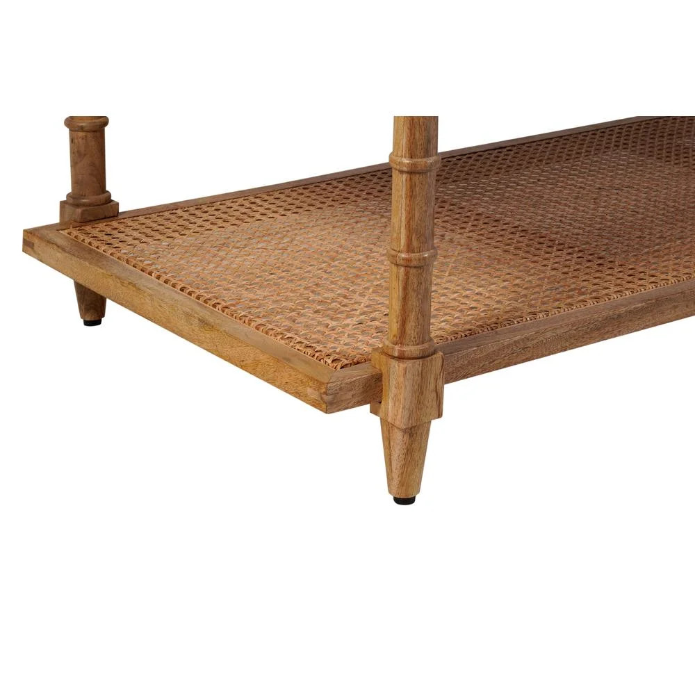 Carolina Classics Chesterfield Wood & Cane Coffee Table in Brown | Walmart (US)