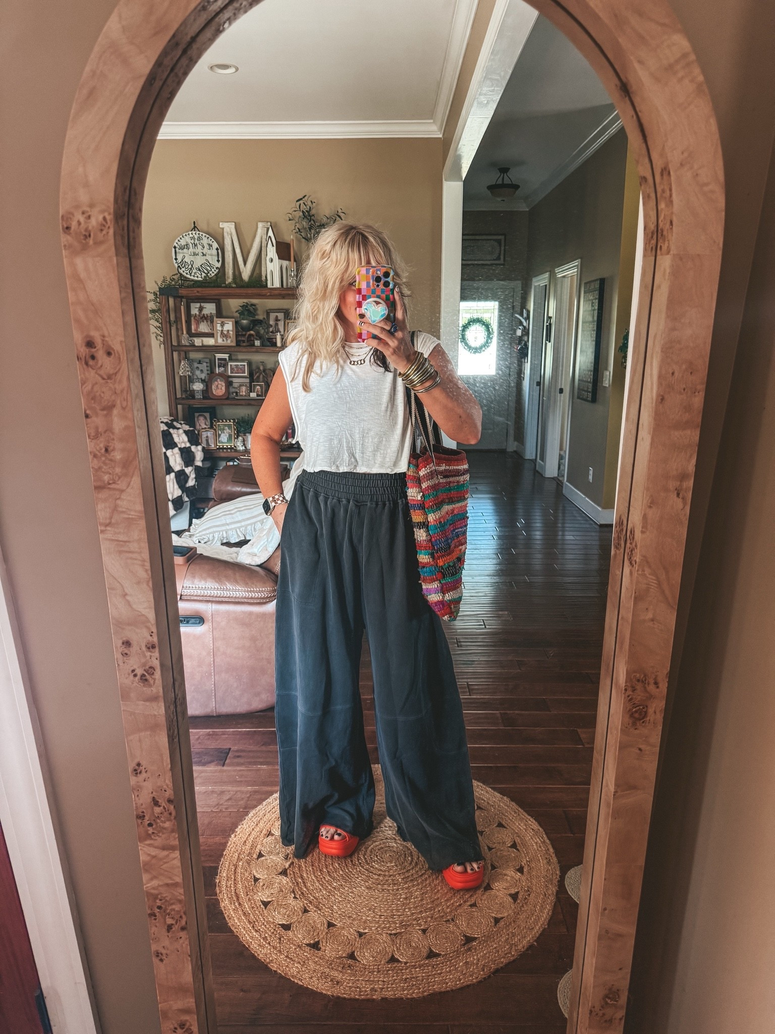 My fit today 🥰✨
•Tank M
•Pants older but found some very similar ones. 
•Crocs sandals I sized down

#LTKOver40 #LTKgrwm