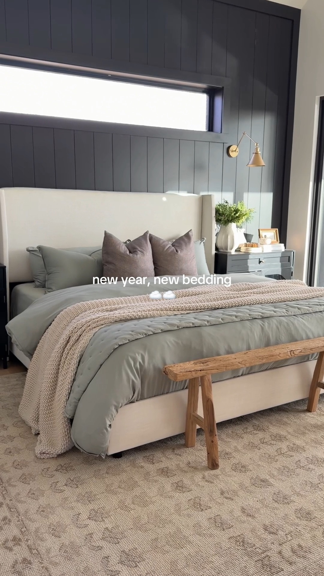 This bedding setup is all about soft layers and natural materials. The sheets, duvet cover, and inserts are all bamboo from Quince in the Eucalyptus color, which gives the bed that calm, airy look while still feeling incredibly cozy. Bamboo bedding is one of my favorites for breathability and that smooth, hotel-like feel.

The rug is also from Quince, a 9x12 wool rug that grounds the room and adds warmth without competing with the bedding. I love how a wool rug brings in texture and makes the space feel finished.

The bed frame, nightstands, and wood bench are from Wayfair, keeping everything neutral and timeless. Decorative pillows are from Rennah for a soft, layered look, and I finished the bed with a chunky knit blanket from Target for extra texture at the foot of the bed.


#LTKFindsUnder100 #LTKSeasonal #LTKHome