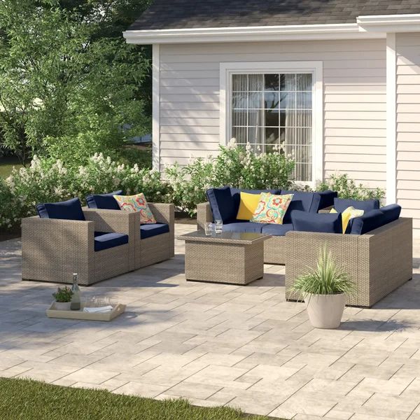 Wragby Wicker/Rattan 6 - Person Seating Group with Cushions | Wayfair North America