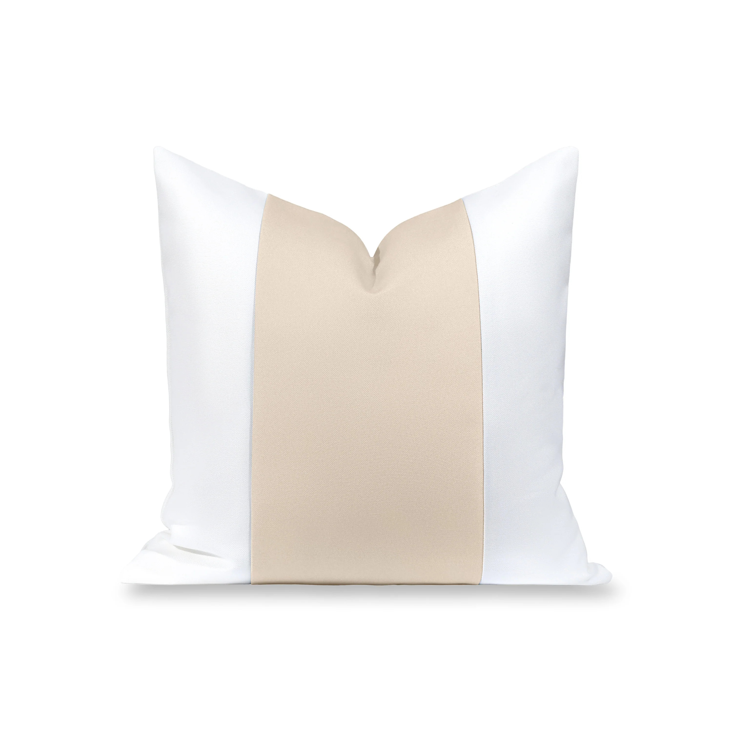 Cavelle Color Block, Indoor/Outdoor Tan Pillow Cover, 20 | Hofdeco