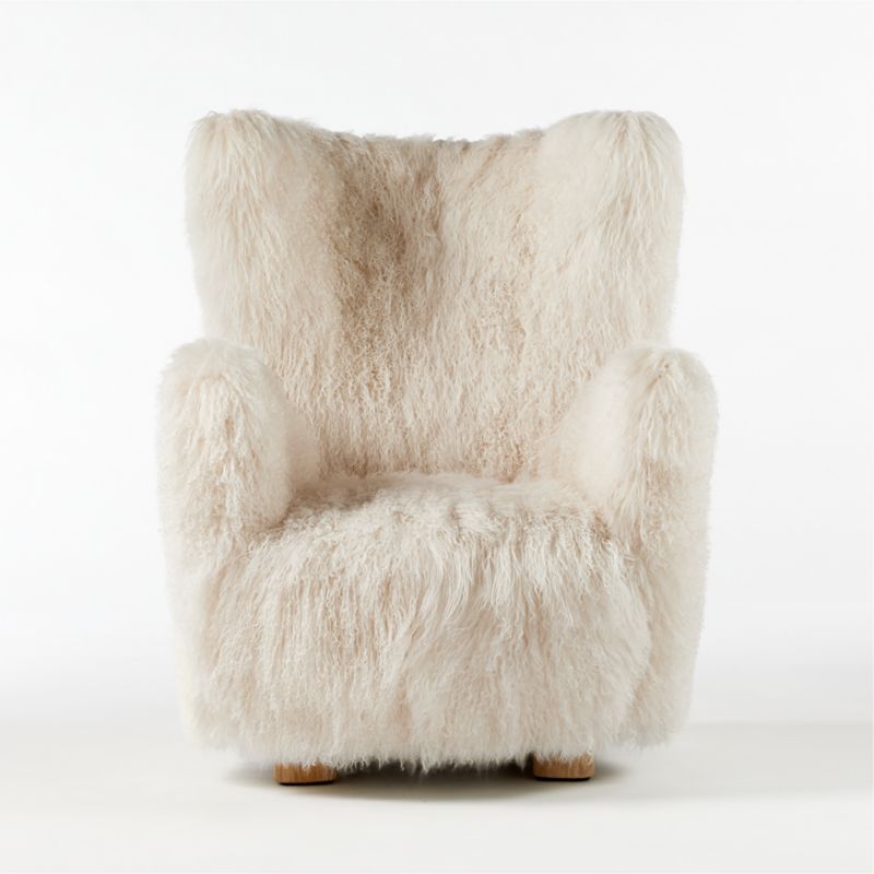 Bozzi Dark Grey Mongolain Sheepskin Accent Chair | CB2 | CB2