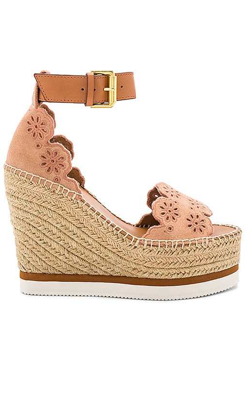 Glyn Wedge Sandal in Cipria & Natural Calf | Revolve Clothing (Global)
