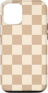 iPhone 12/12 Pro Light Beige Classic Checkered Big Checkerboard Case | Amazon (US)