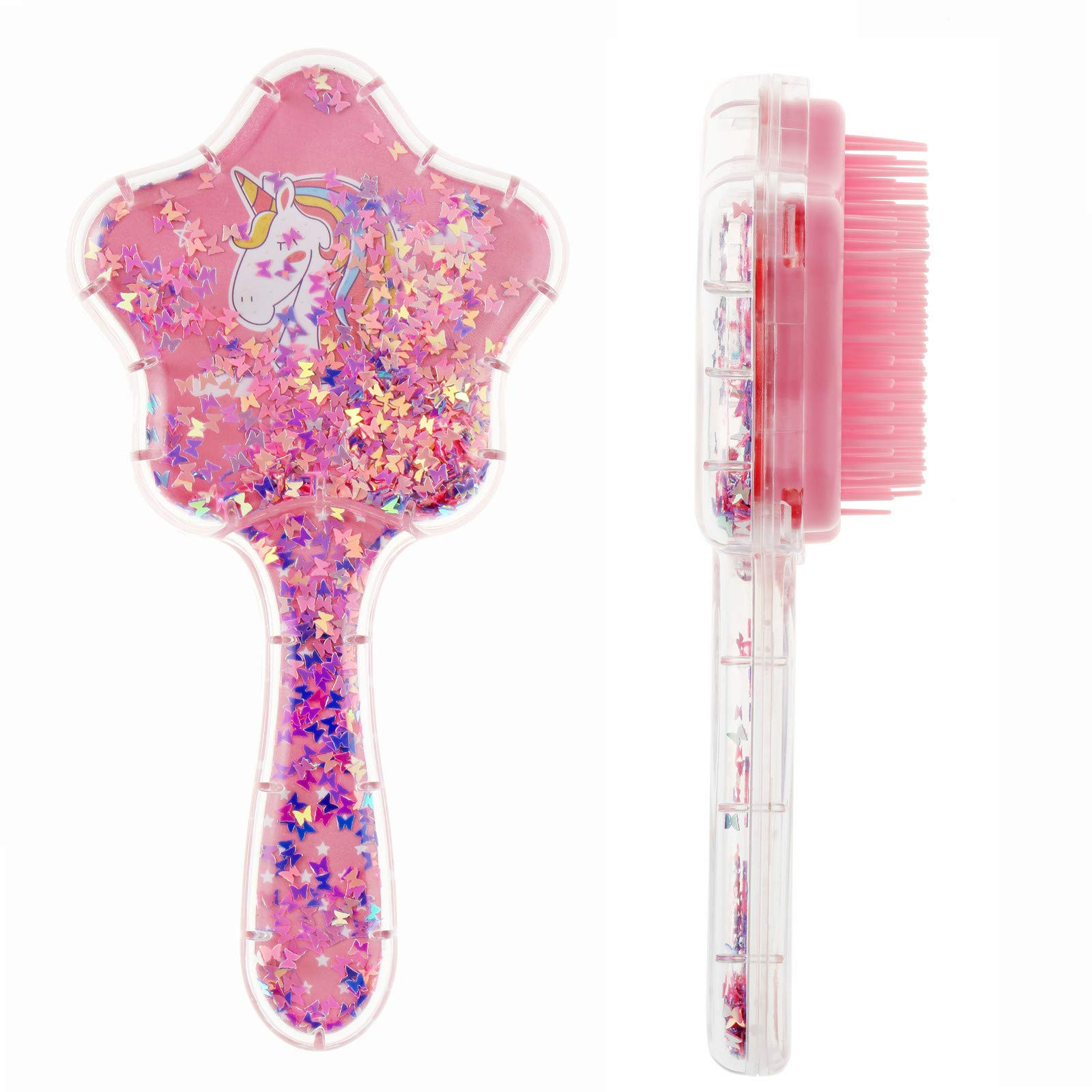 Little Girls Hair Brush Easily Brushed Through Tangles-No Liquid,Glitter Confetti Unicorn Gifts P... | Amazon (US)