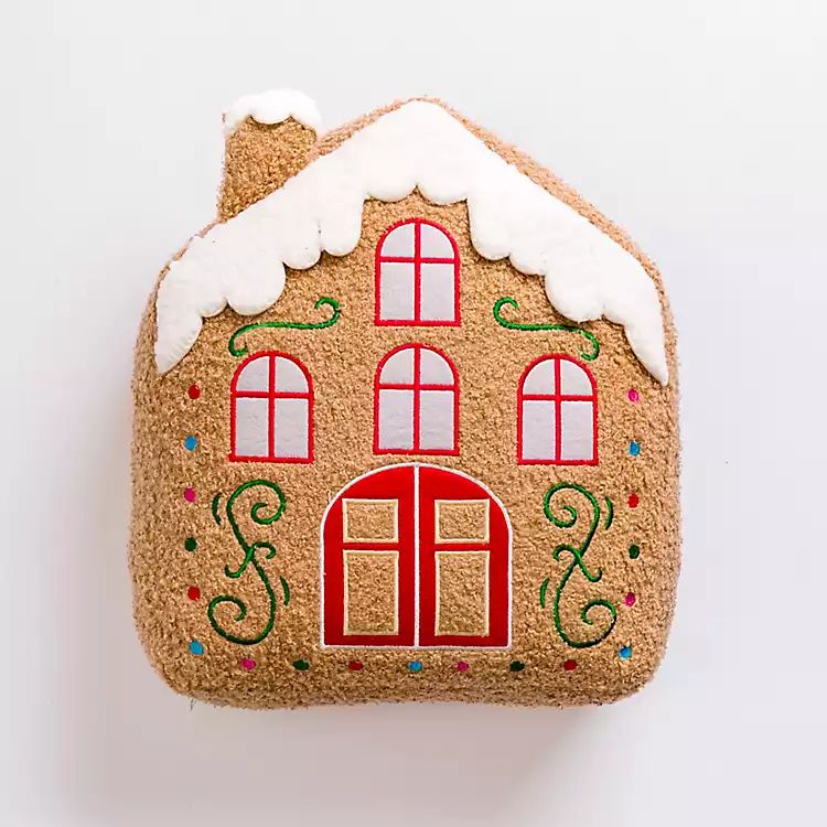 Gingerbread House Shaped Christmas Pillow | Kirkland's Home