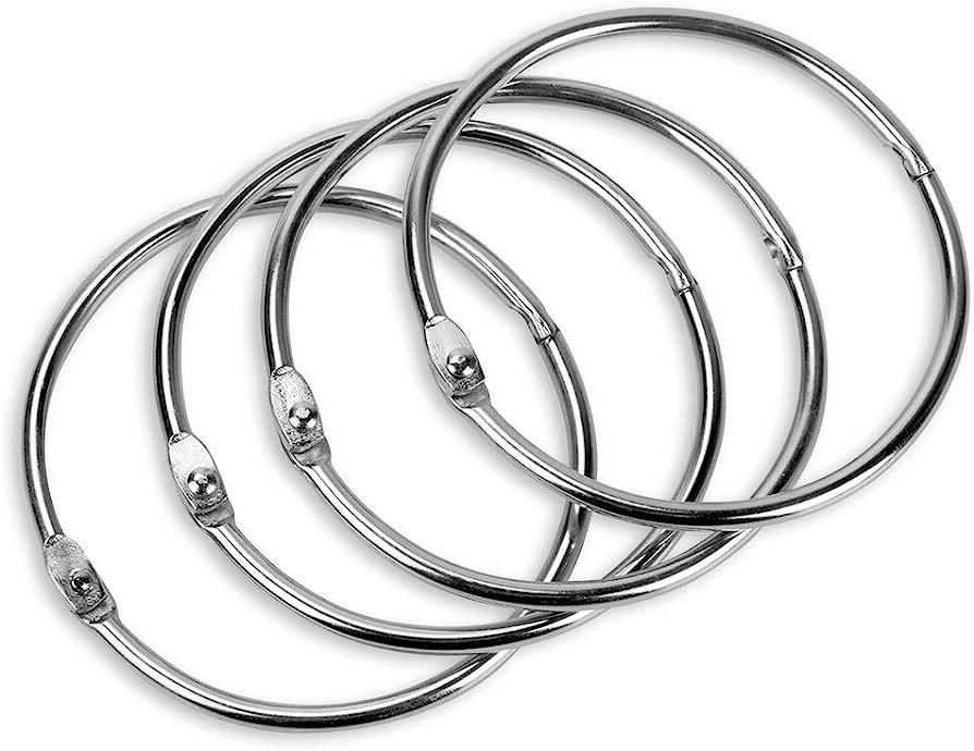 24 Pcs 3 Inch Book Rings, Loose Leaf Binder Rings, Nickel Plated Metal Rings, Keychain Key Rings,... | Amazon (US)