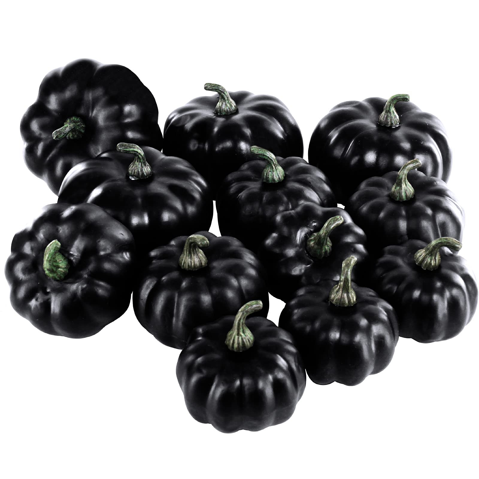 BESTTOYHOME 12 Pcs Assorted Small Artificial Black Pumpkins Halloween Foam Pumpkins Decorative Pu... | Amazon (US)