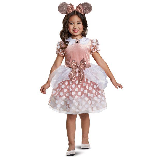Girl's Rose Gold Minnie Classic Toddler Halloween Costume - Walmart.com | Walmart (US)