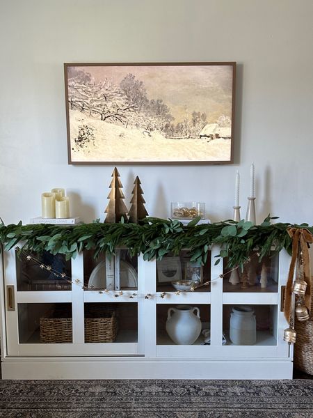 Holiday home decor frame tv art garland christmas tv stand

#LTKSeasonal #LTKCyberWeek #LTKHolidaySale