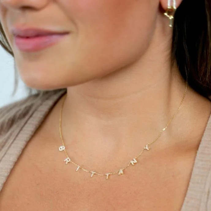 Mini Personalized Custom Name Necklace | The Sis Kiss